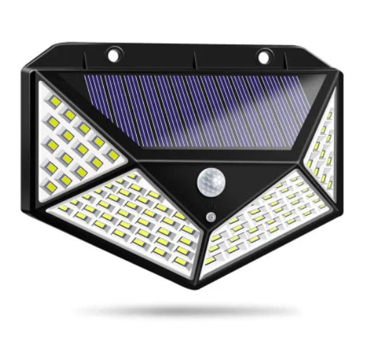 Luminária Refletor Solar Parede Led C/ Sensor Presença--100 LED