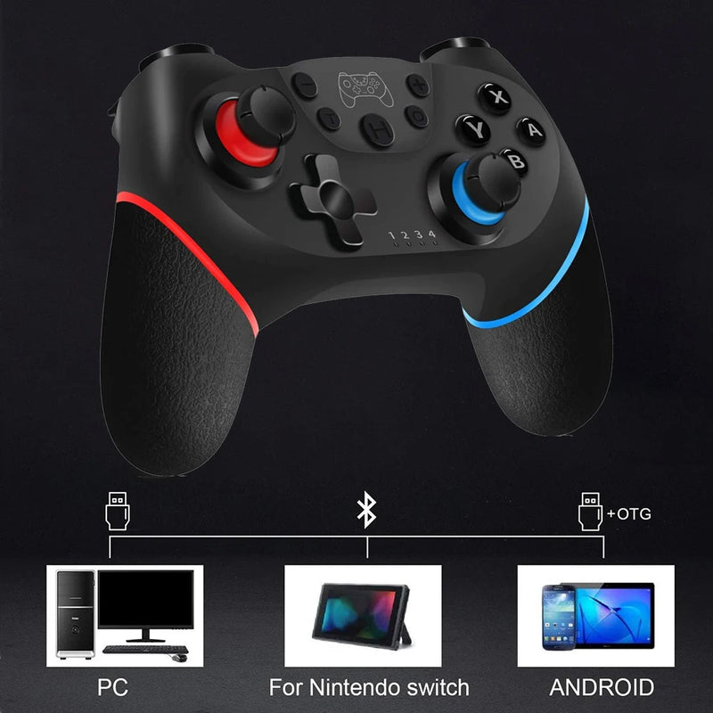 Controle sem fio Gamepad compatível com Nintendo Switch/NS Lite/NS Oled Console Controle para Android PC Joystick com 6 eixos