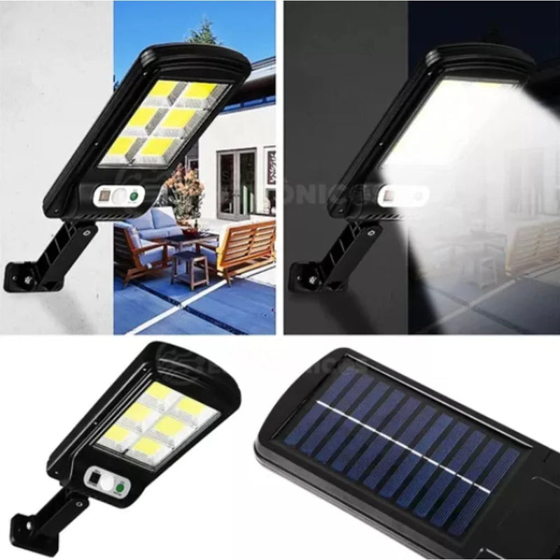 Luminária Led Refletor Led Solar De Parede Sensor De Presença