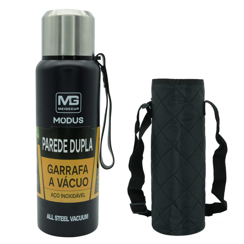 Garrafa térmica portátil de aço inoxidável MODUS , copo isolado a vácuo com corda, 1000, 1500ml