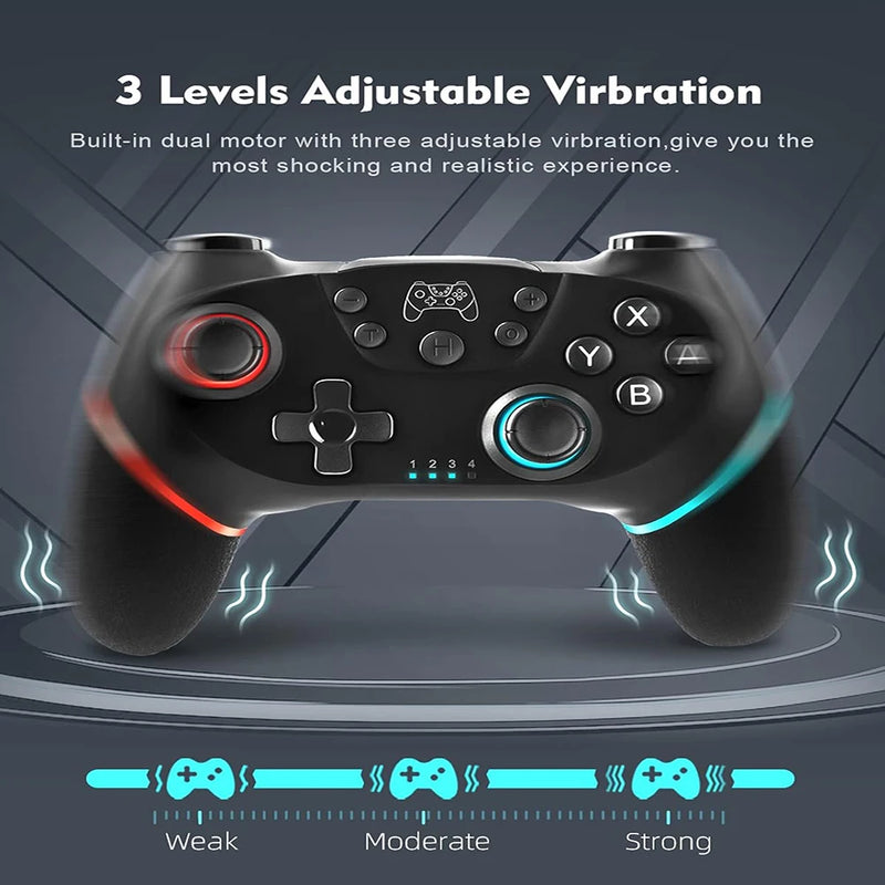 Controle sem fio Gamepad compatível com Nintendo Switch/NS Lite/NS Oled Console Controle para Android PC Joystick com 6 eixos