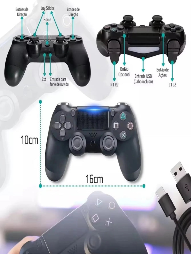 Controle sem fio bluetooth touchpad dual vibration motor controlador de jogo adequado para ps4 ps3 console pc