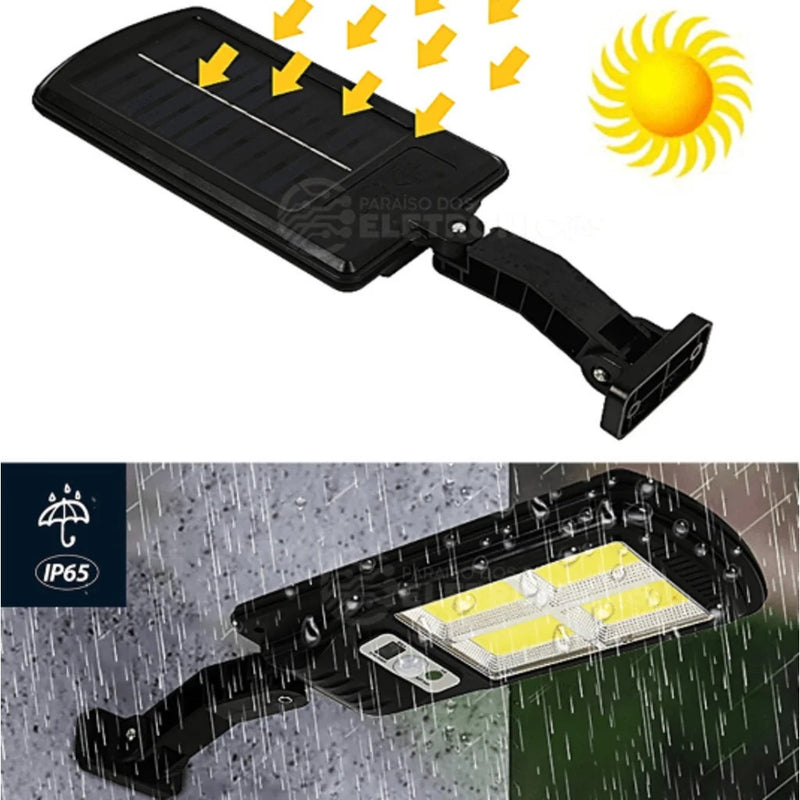 Luminária Led Refletor Led Solar De Parede Sensor De Presença